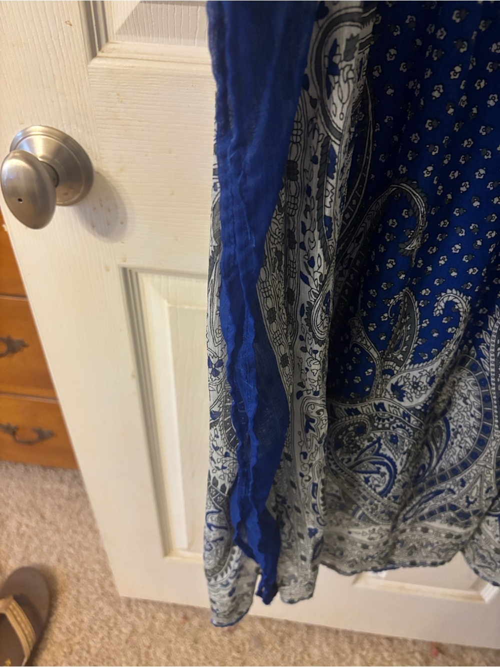 Blue Paisley Boho Maxi Kaftan Dress - Picture 3 of 7
